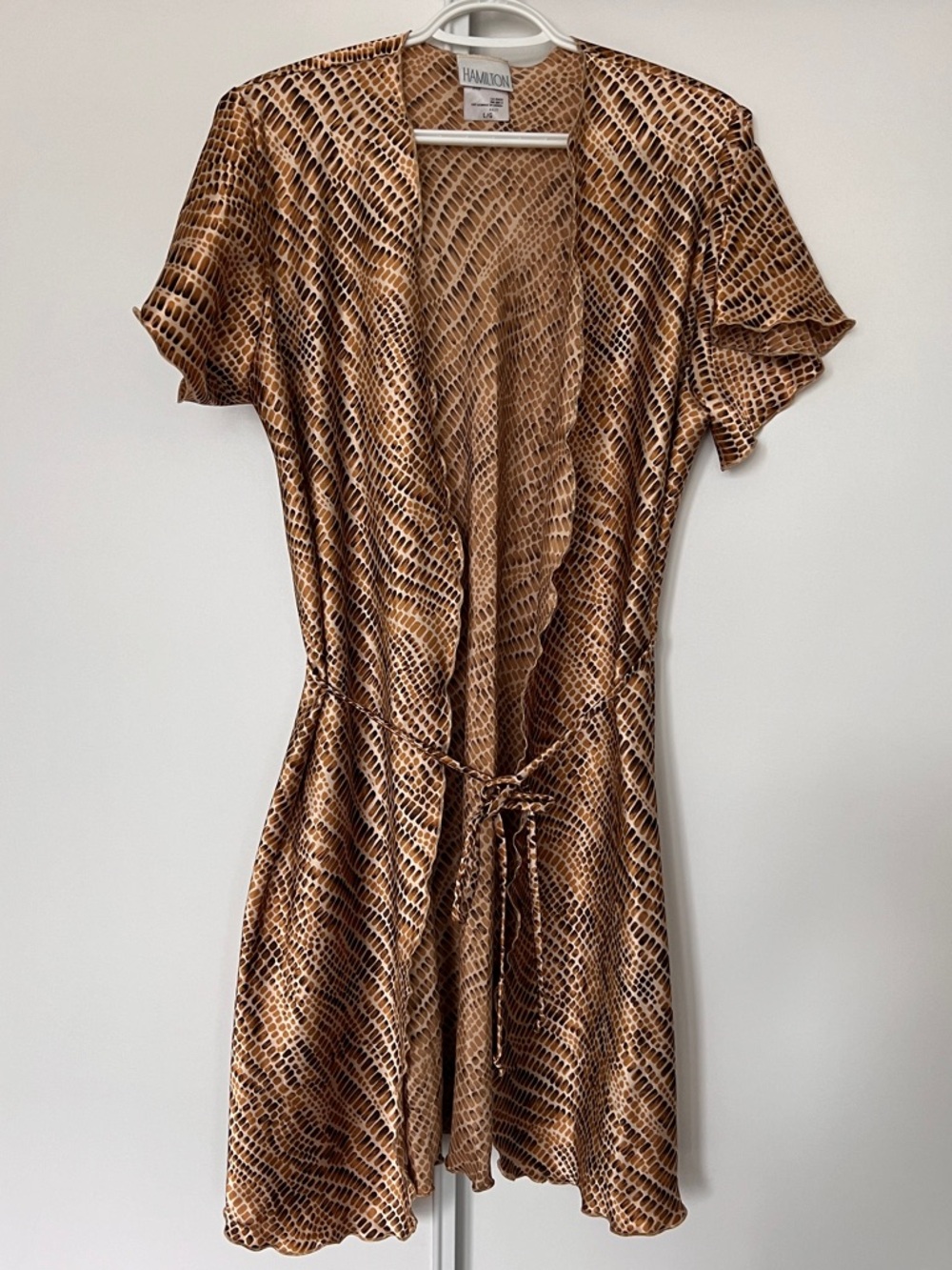 Hamilton Brown and Cream Snake-Print Wrap